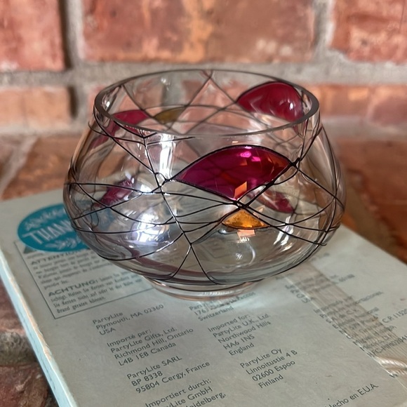 PartyLite Mosaic Tealight Holder w/ One Dozen Various Tealights - Picture 2 of 6